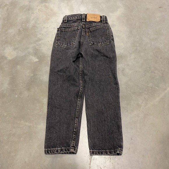 Kids Levis orange tab 550 Jeans Black Wash Size 7 Relaxed Fit Denim - Picture 3 of 4
